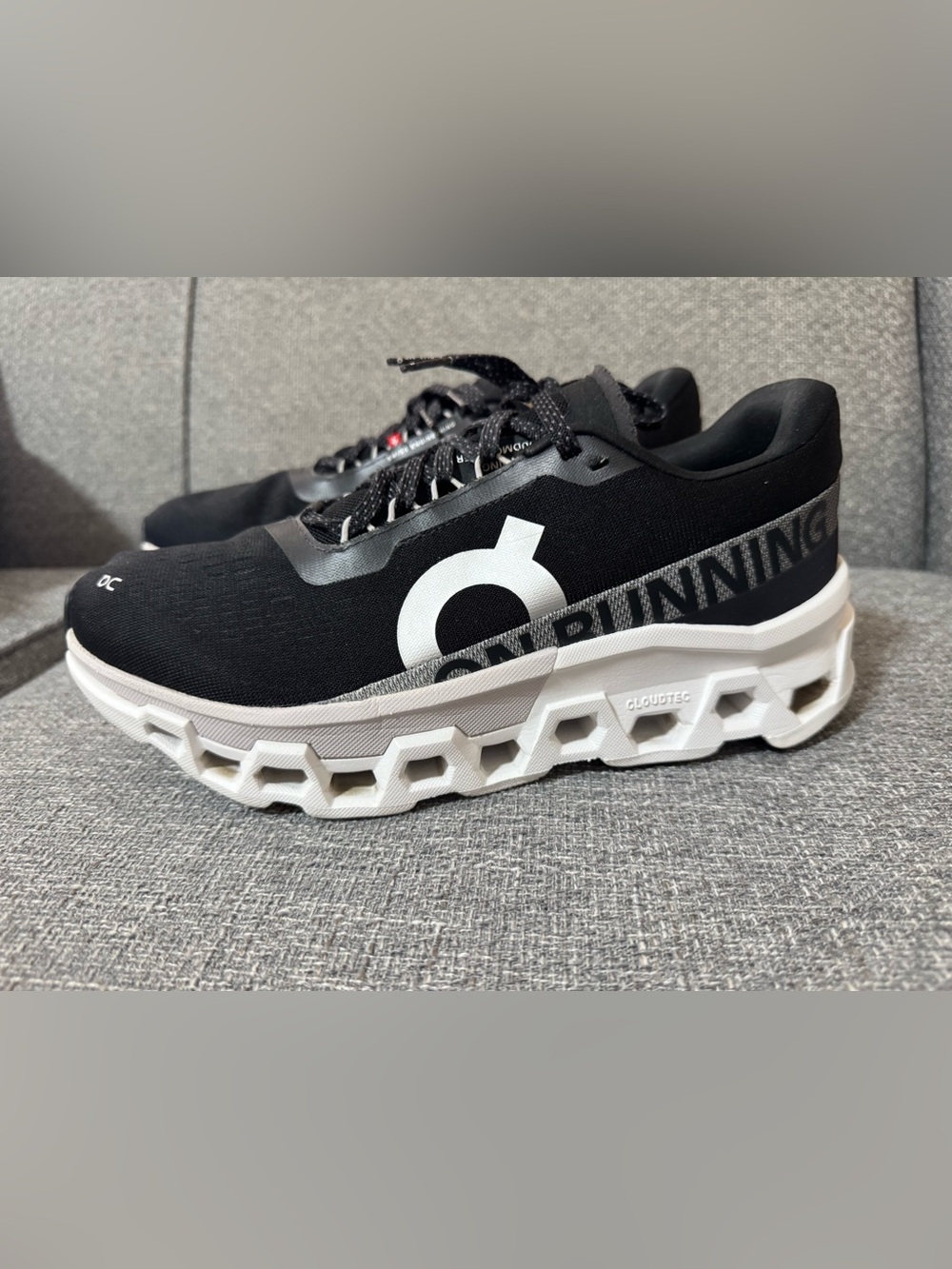 On Cloudmonster 2 Shoes Black Frost Road Running Athletic Sneaker